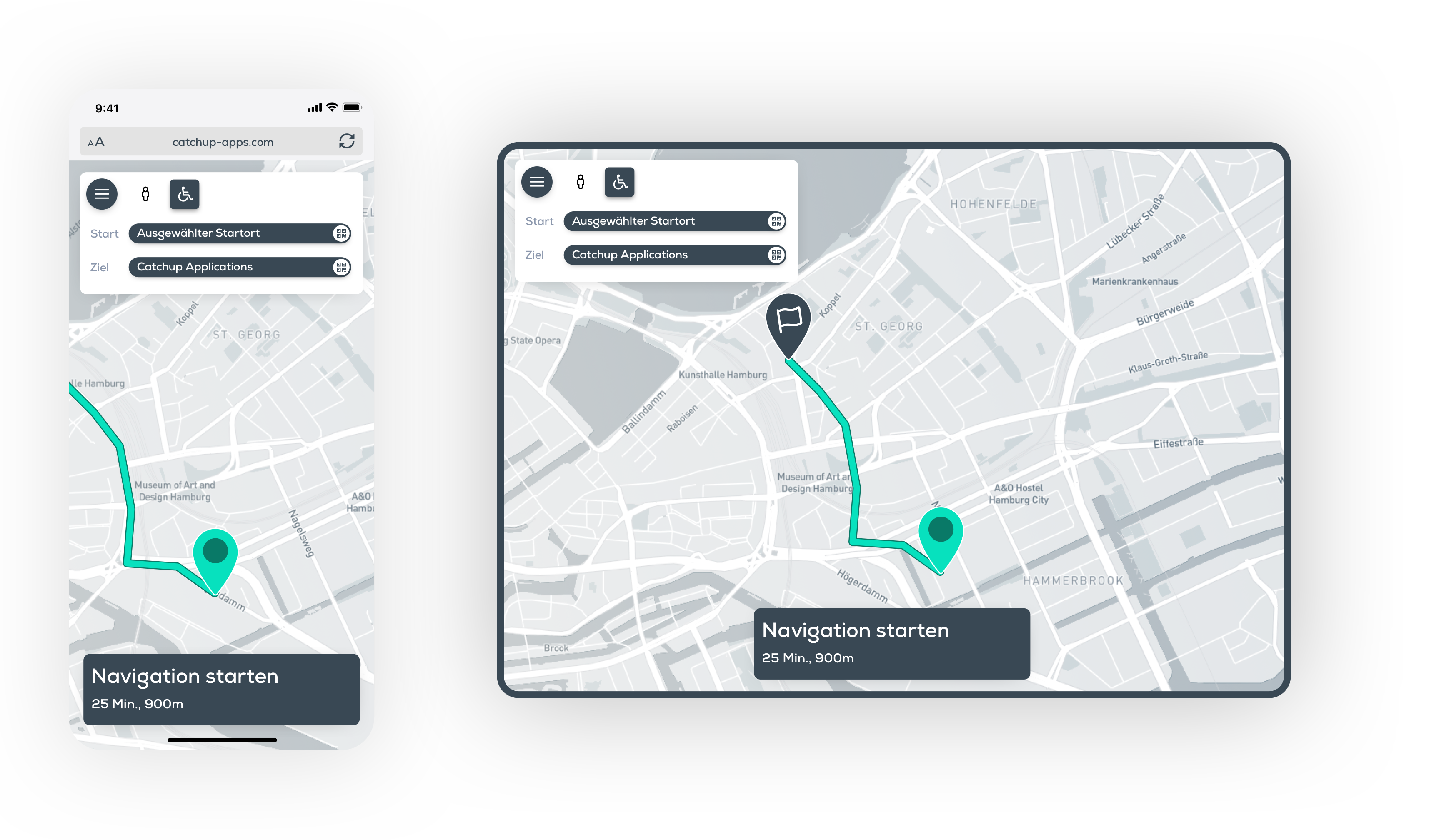 Multimediales Wegeleitsystem, Terminal und QR-Code Navigation