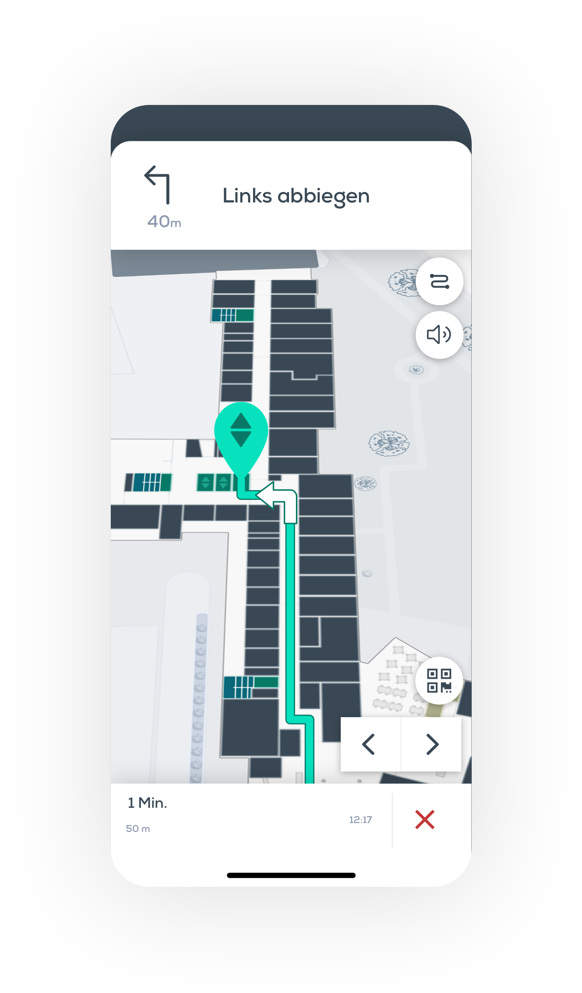 Live Indoor-Navigation, Indoor GPS, Beacons, BLE-Beacons, WiFi Access Points, Wegführung