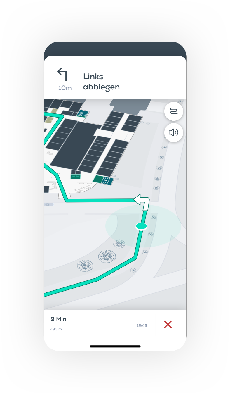 Outdoor-Navigation GPS, Navigation, Klinik App, Krankenhaus-App