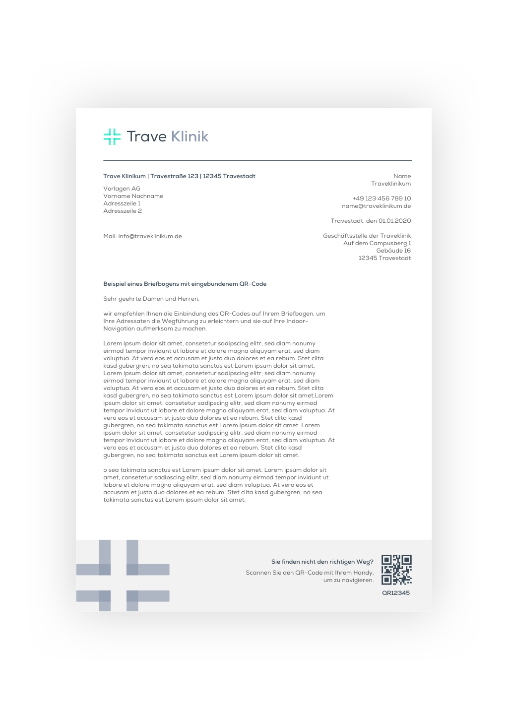 QR code documents hospital app, wayfinding, clinic, navigation